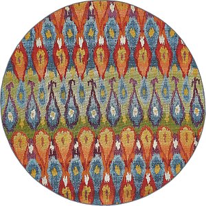 Unique Loom 8' x 8' Outdoor Modern Round Rug
