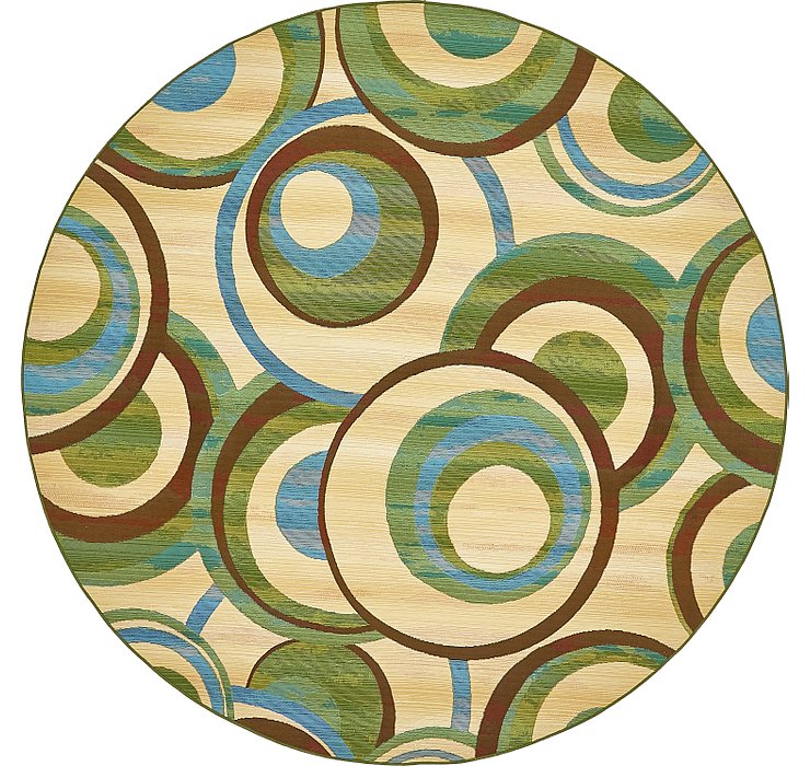 8' x 8' Outdoor Modern Round Rug