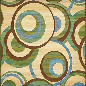 Unique Loom 6' x 6' Outdoor Modern Square Rug