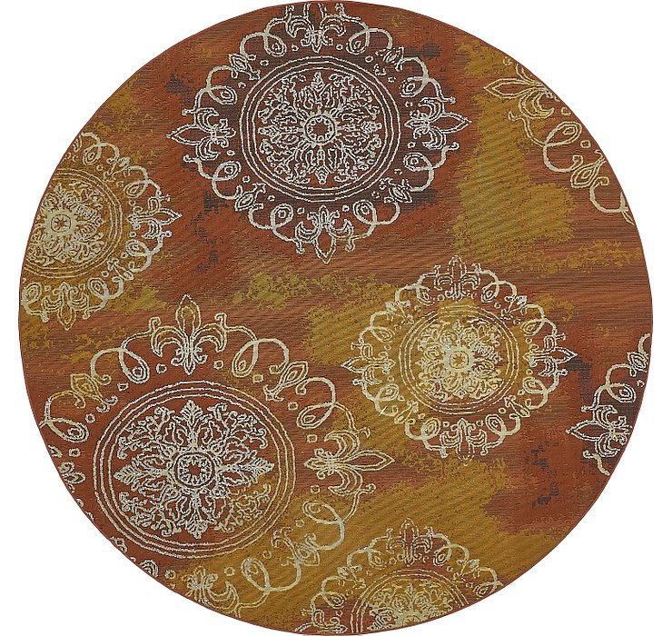 8' x 8' Outdoor Modern Round Rug