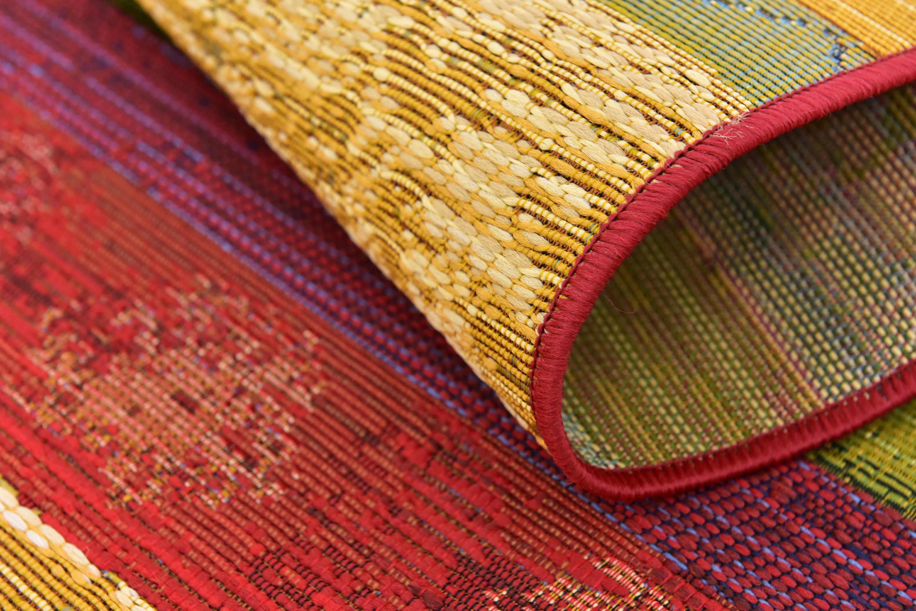 Multicolor 2' x 6' Outdoor Modern Runner Rug eSaleRugs