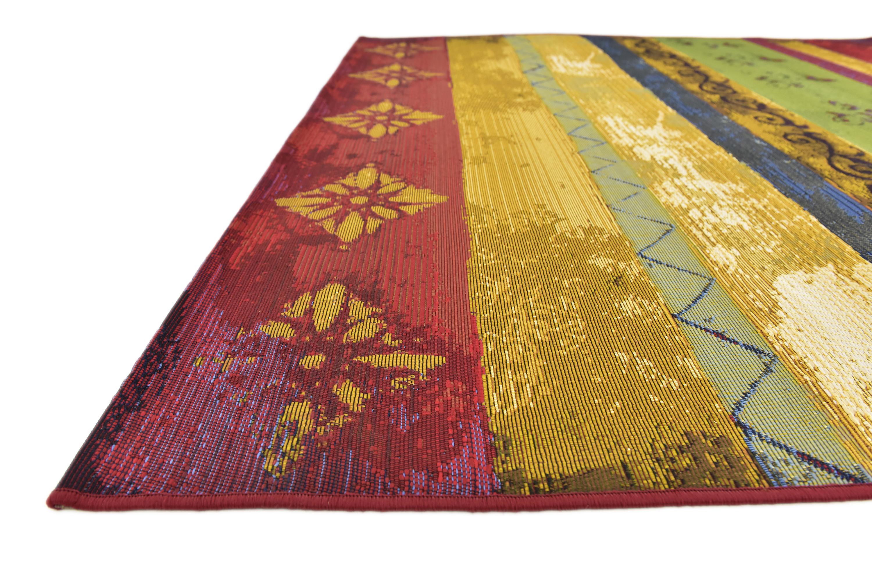 Multicolor 6' x 6' Outdoor Modern Square Rug eSaleRugs