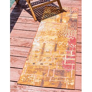 Unique Loom 2' x 6' Outdoor Modern Runner Rug