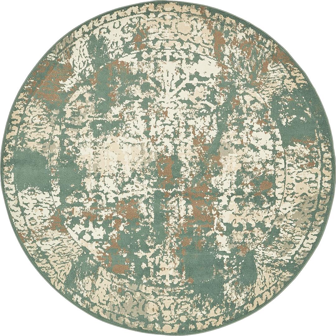Green 8' x 8' Sahara Round Rug Area Rugs eSaleRugs