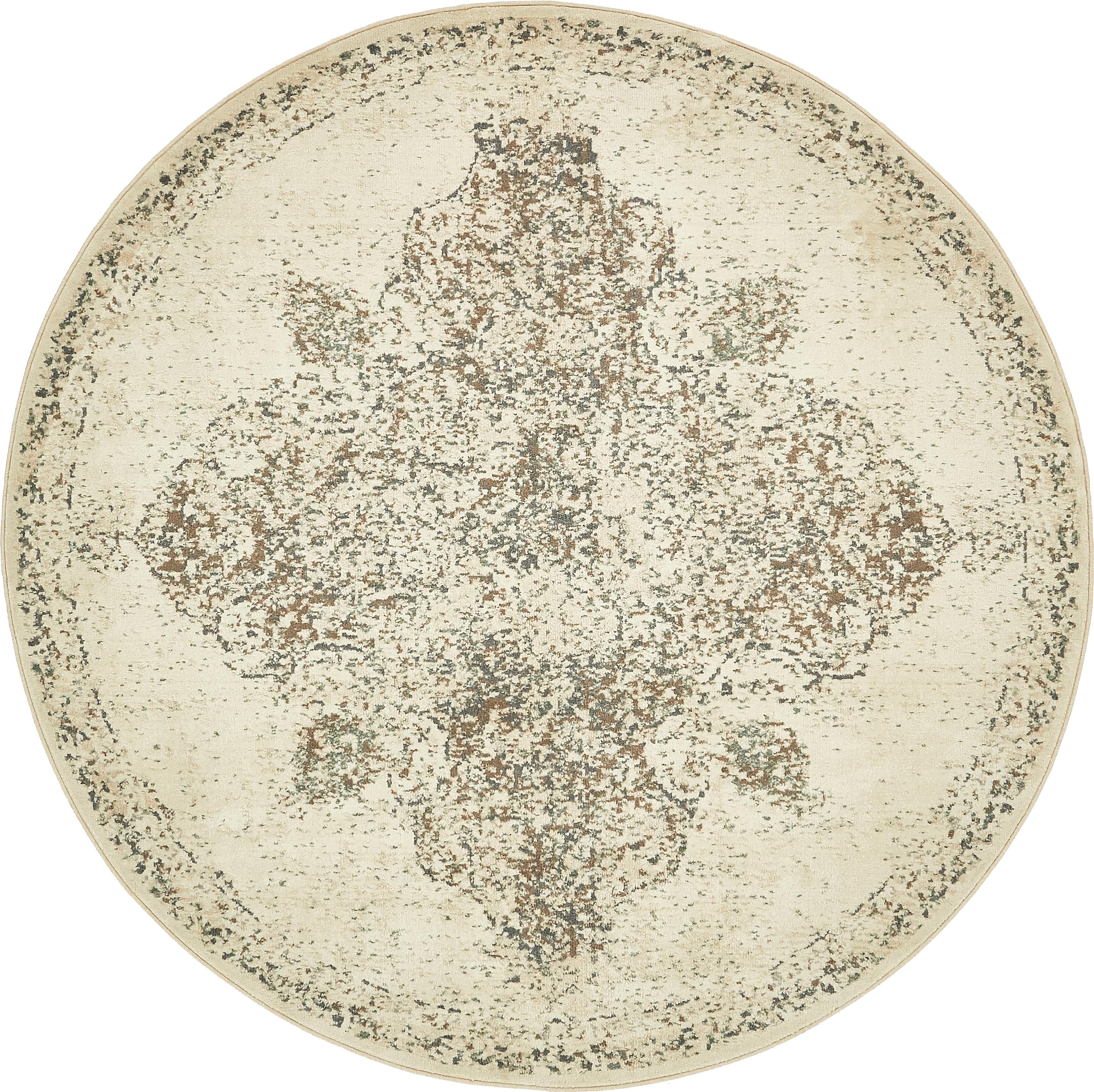 Cream 8' x 8' Sahara Round Rug eSaleRugs