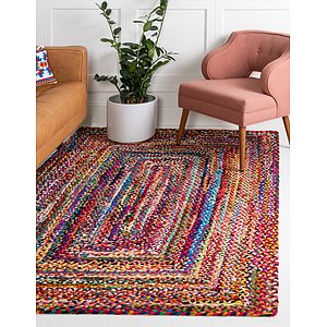 Unique Loom 3' 3 x 5' Braided Chindi Rug