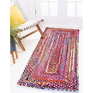 Unique Loom 2' 6 x 6' Braided Chindi Runner Rug