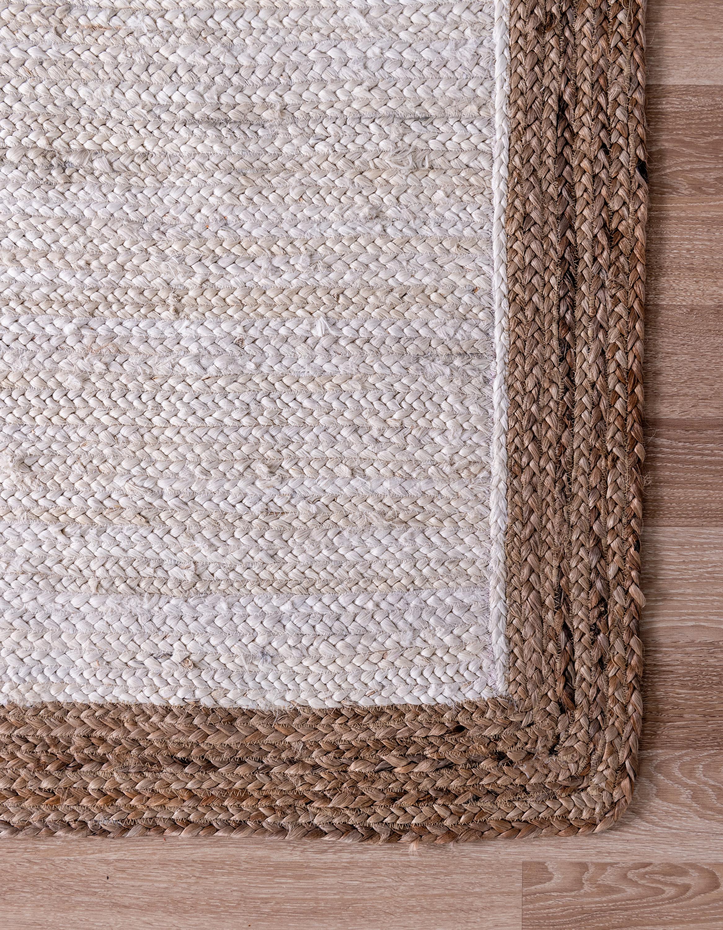 White 8' x 10' Braided Jute Rug eSaleRugs