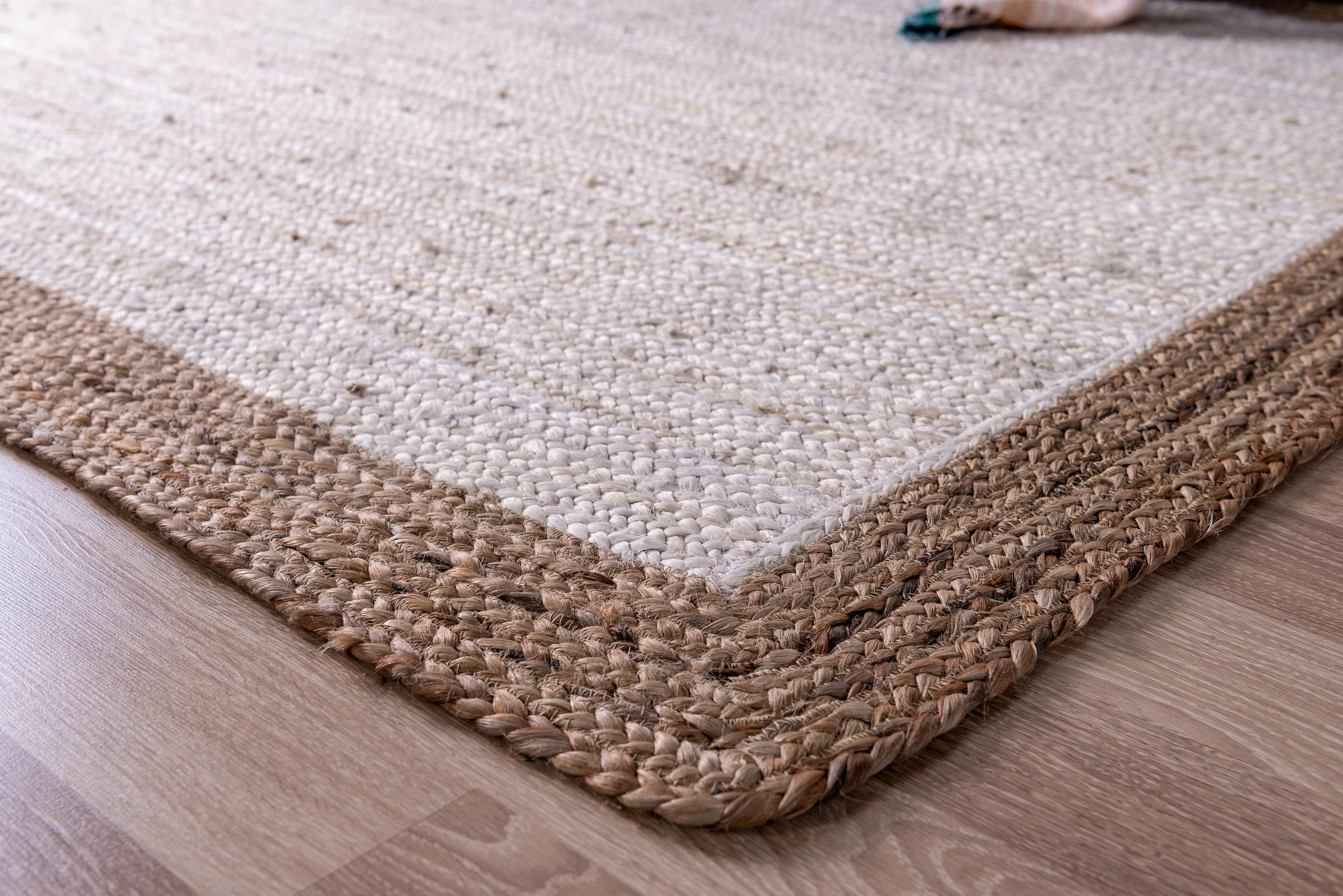 White 8' x 10' Braided Jute Rug eSaleRugs