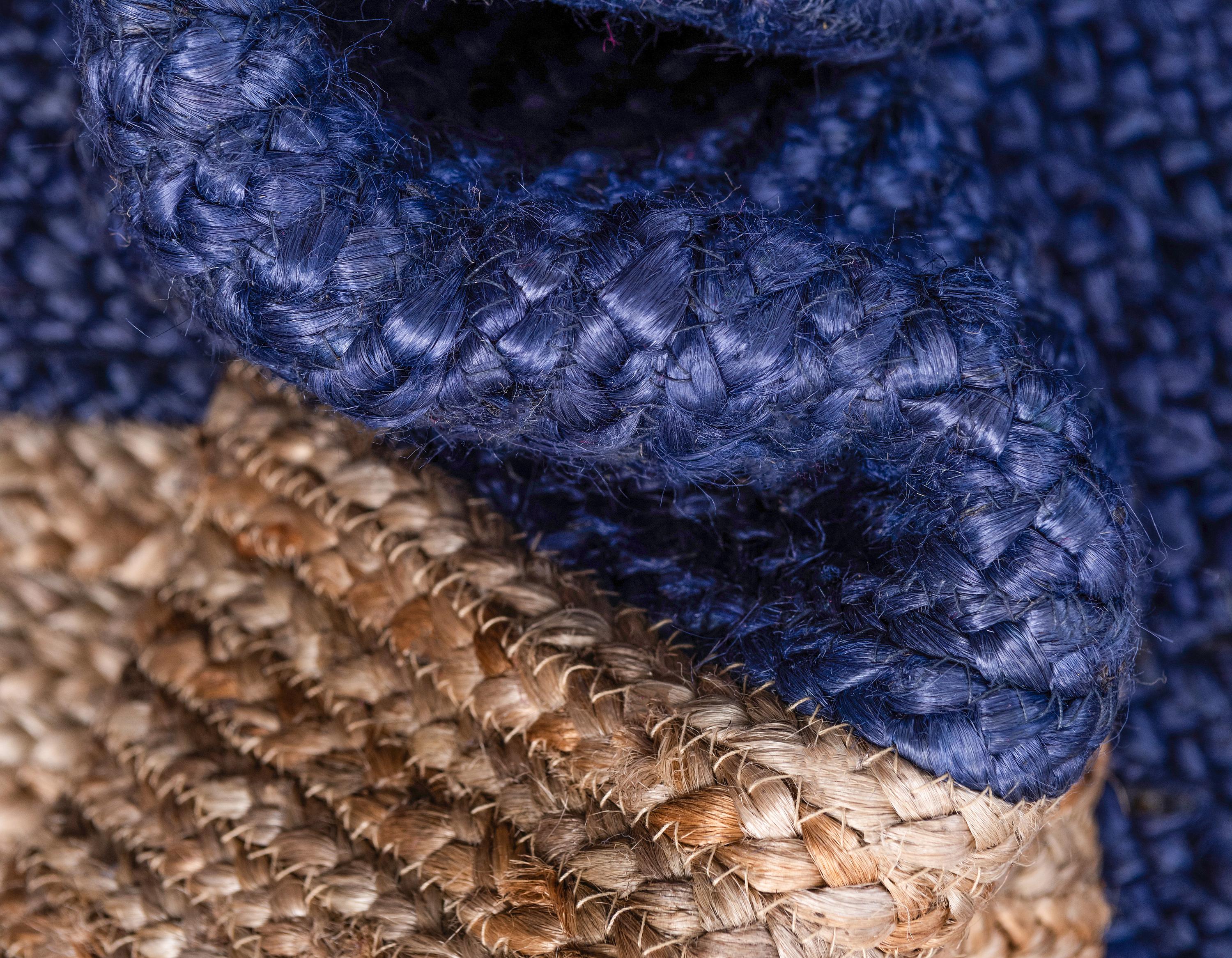 Navy Blue 8' x 10' Braided Jute Rug eSaleRugs