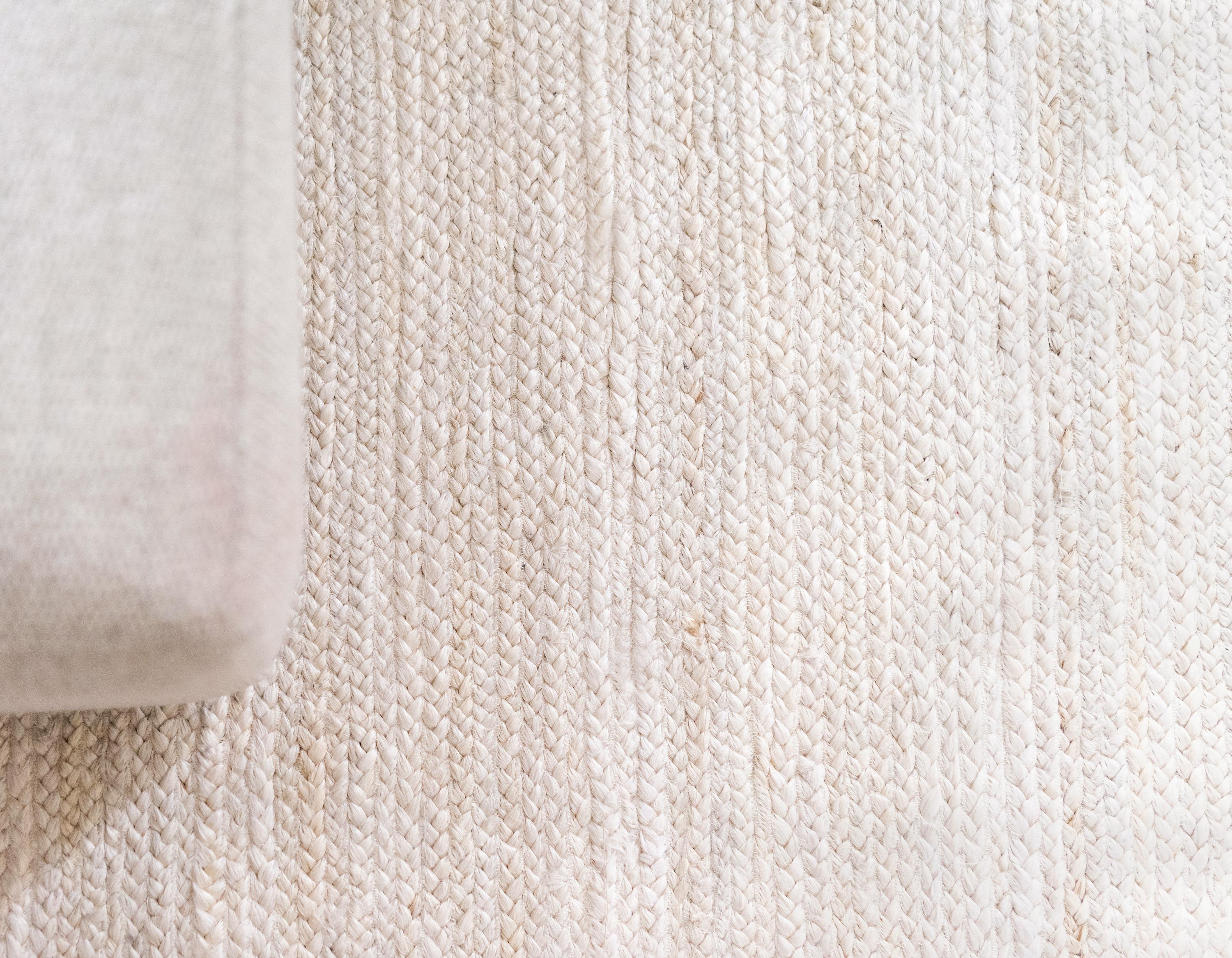 White 2' 6 x 6' Braided Jute Runner Rug Area Rugs eSaleRugs