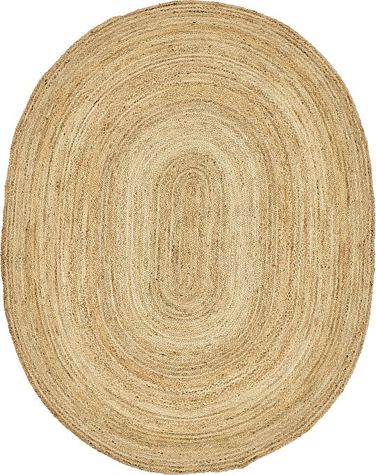 Natural 245cm x 305cm Braided Jute Oval Rug Area Rugs AU Rugs