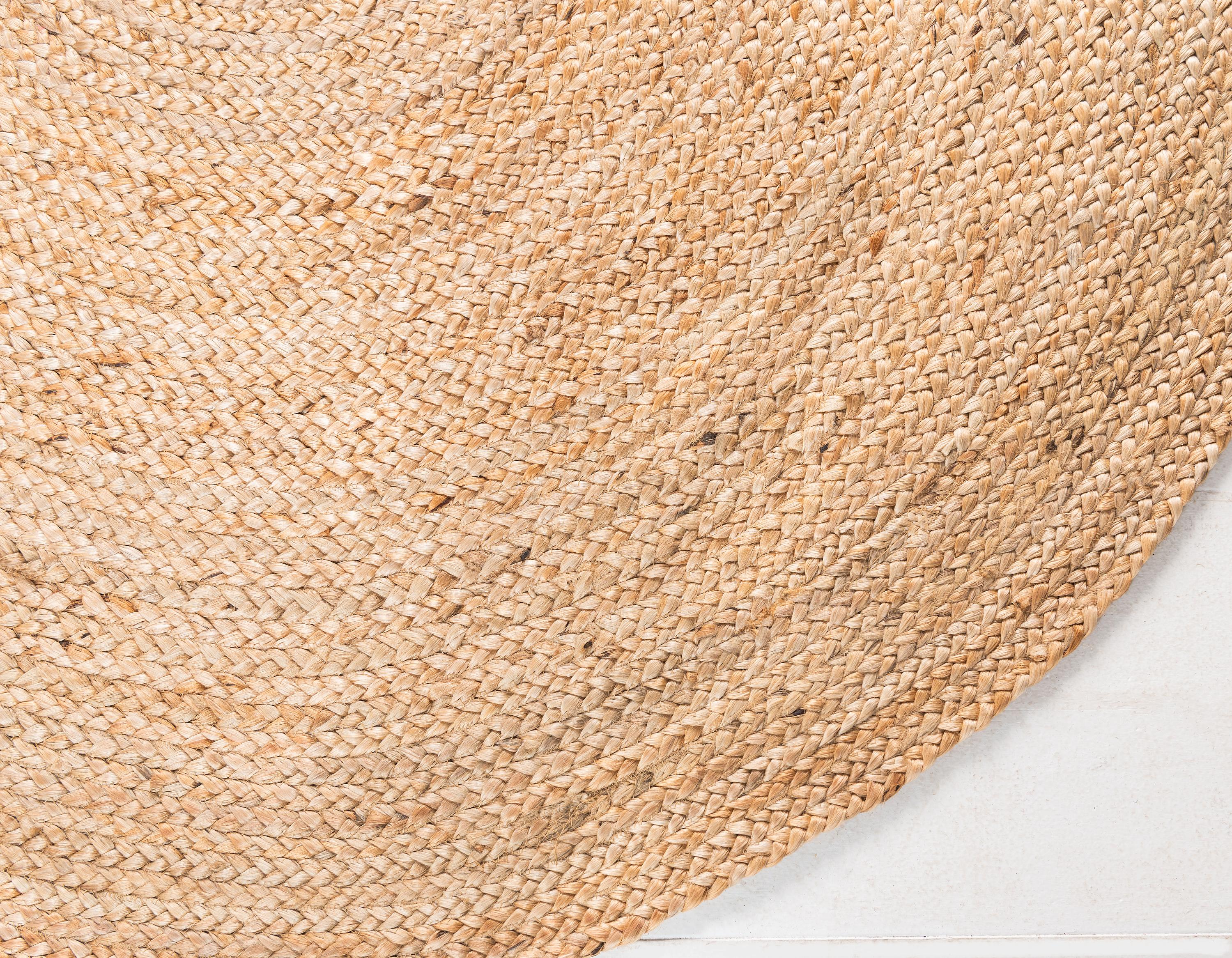 Natural 3' 3 x 5' Braided Jute Oval Rug iRugs UK