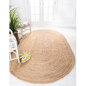 Unique Loom 3' 3 x 5' Braided Jute Oval Rug
