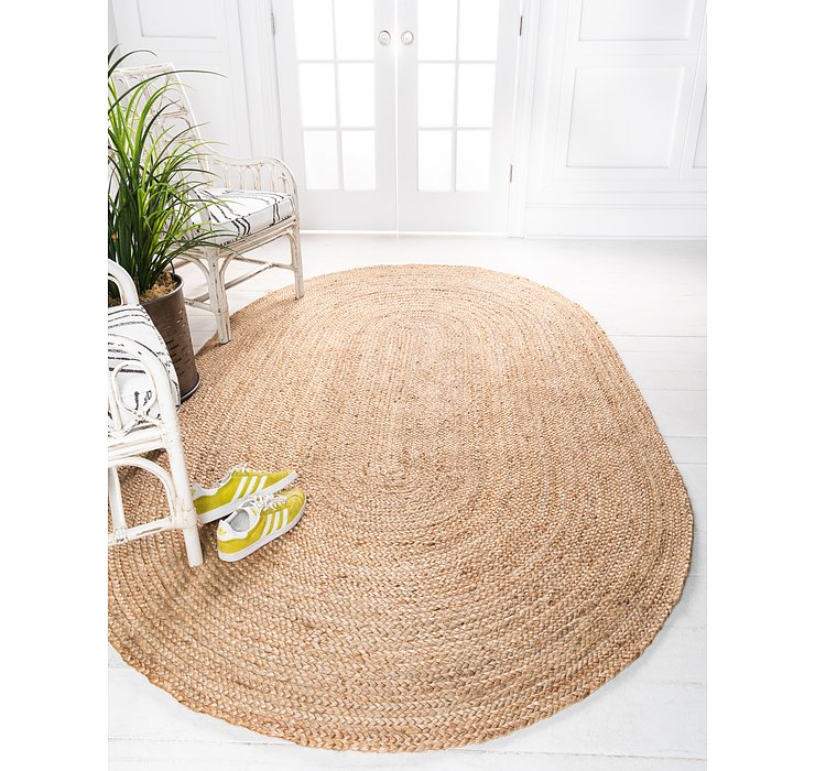 5' x 8' Braided Jute Oval Rug