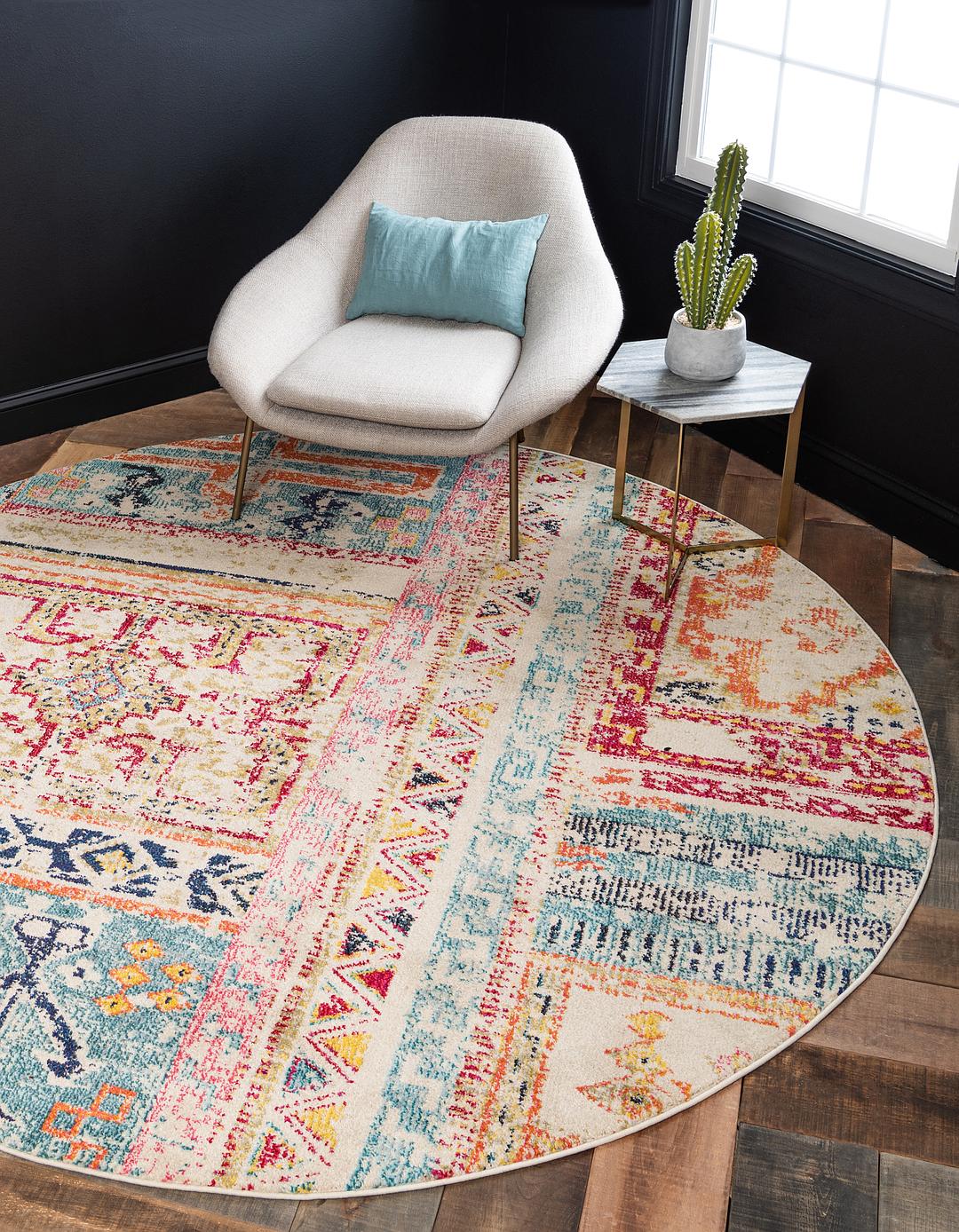 Multi 8' x 8' Alta Round Rug Area Rugs eSaleRugs