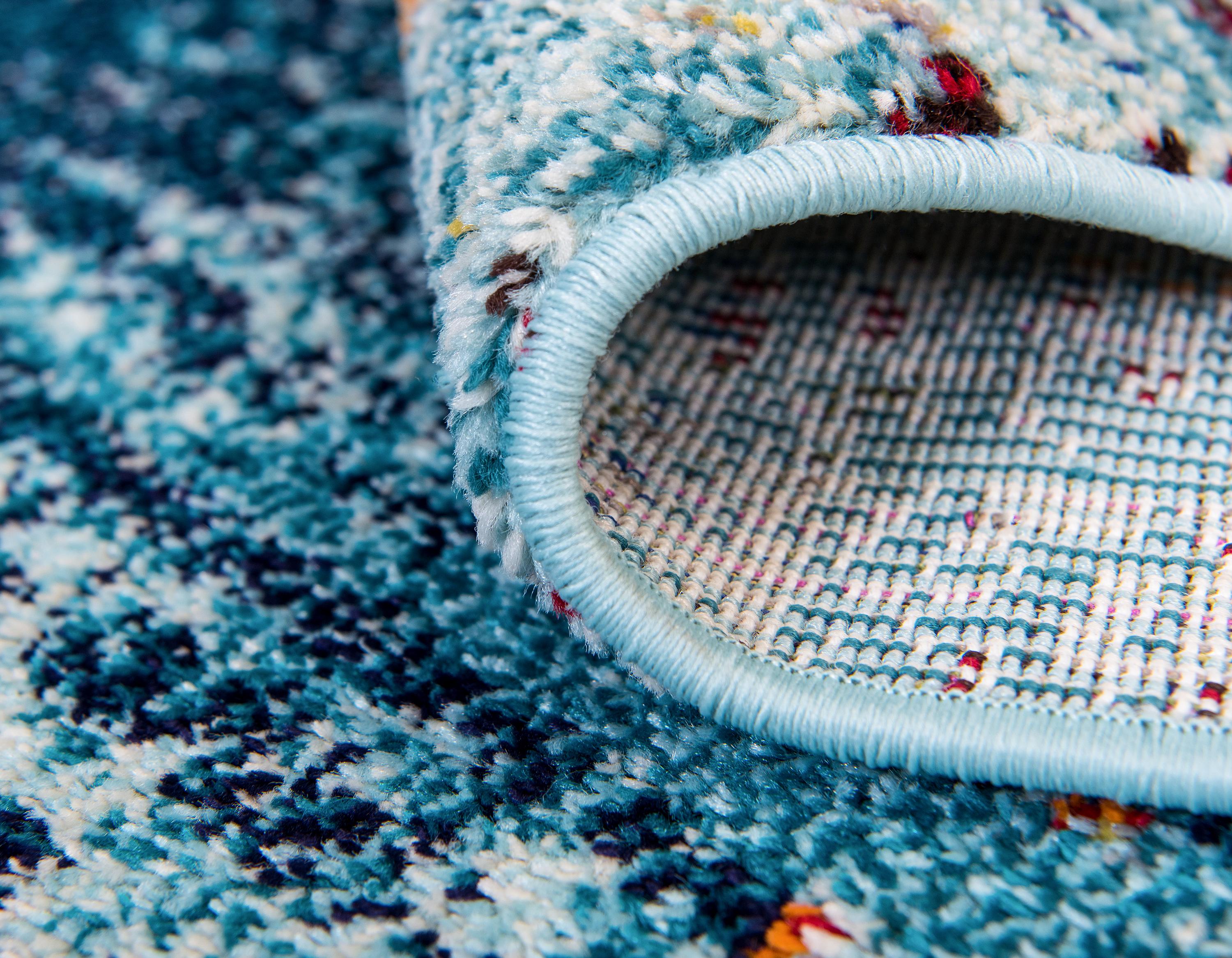 Turquoise 8' x 8' Arte Round Rug Area Rugs eSaleRugs