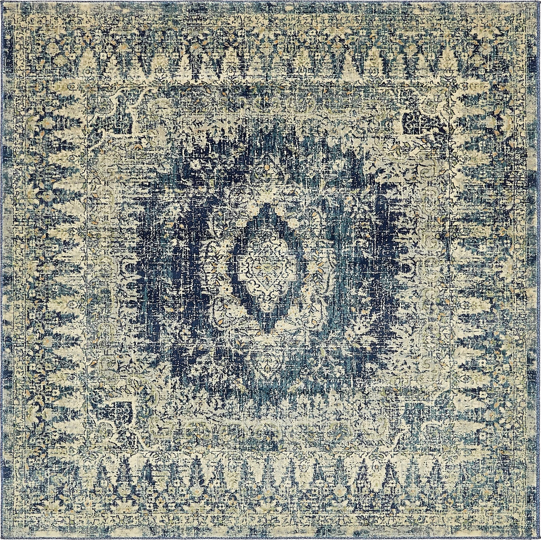 Navy Blue 6' x 6' Stockholm Square Rug eSaleRugs