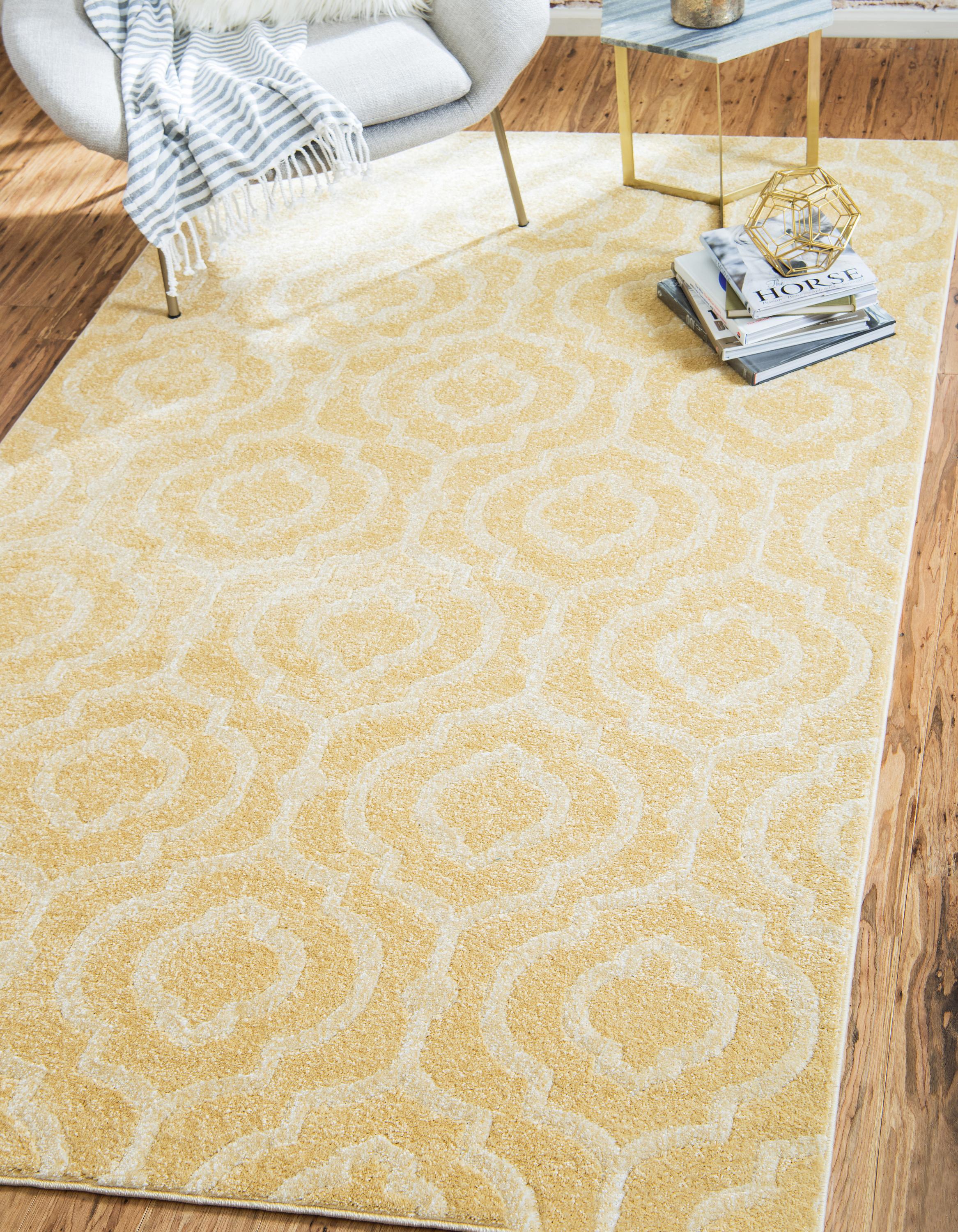 Cream 8' x 10' Lattice Frieze Rug