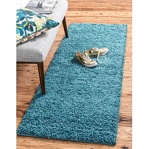 Unique Loom 2' 6 x 13' Solid Shag Runner Rug