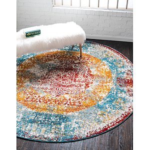Unique Loom 8' x 8' Rosso Round Rug