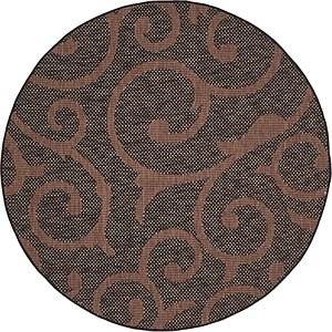 Unique Loom 6' x 6' Outdoor Botanical Round...