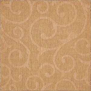 Unique Loom 6' x 6' Outdoor Botanical Squar...