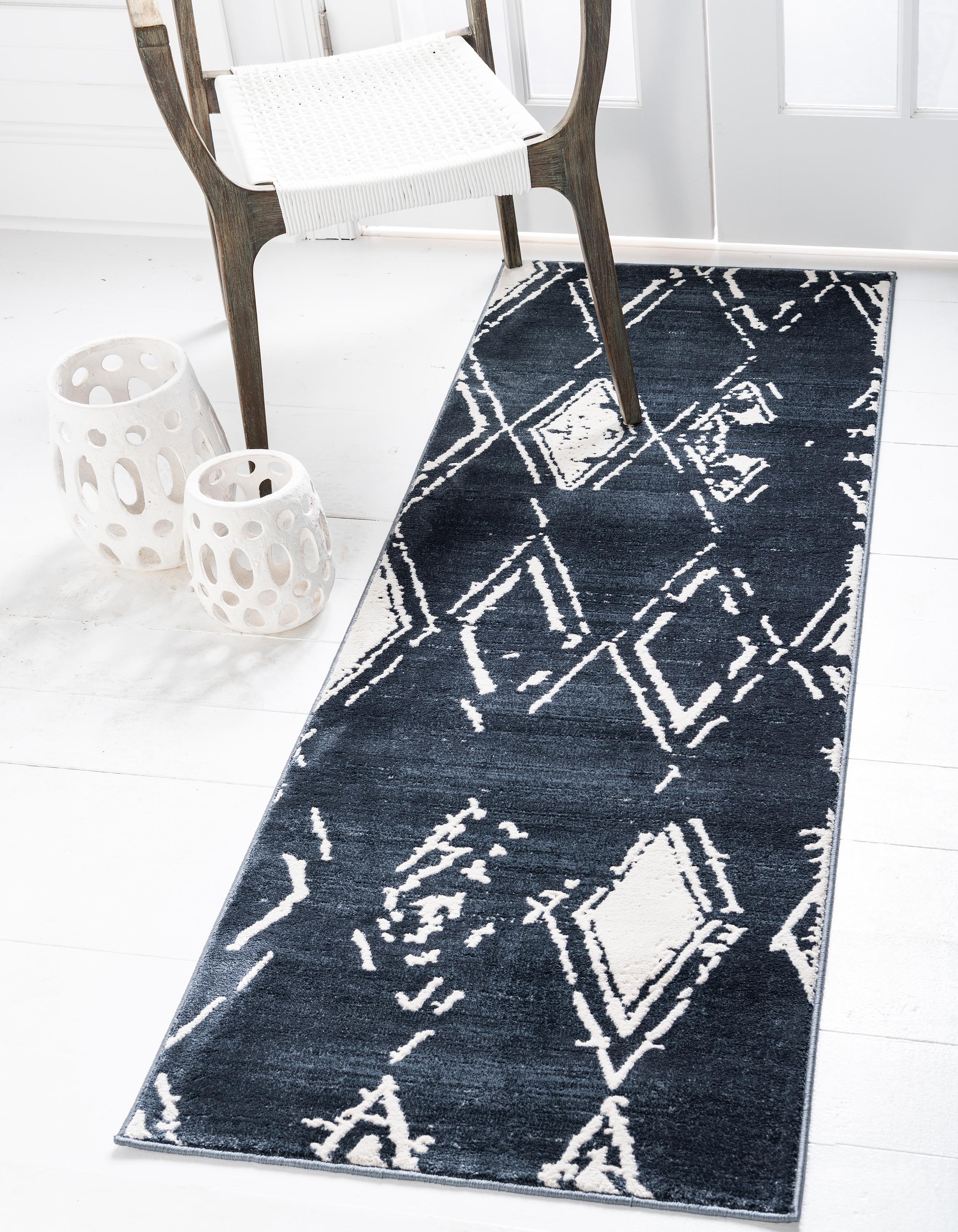 Navy Blue Jill Zarin 2' 2 x 6' Uptown Collection Runner Rug eSaleRugs