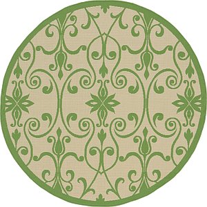 Unique Loom 6' x 6' Outdoor Botanical Round...