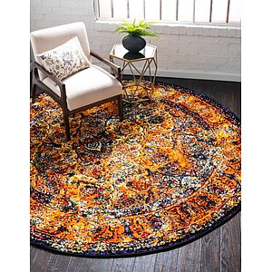 Unique Loom 8' x 8' Rosso Round Rug