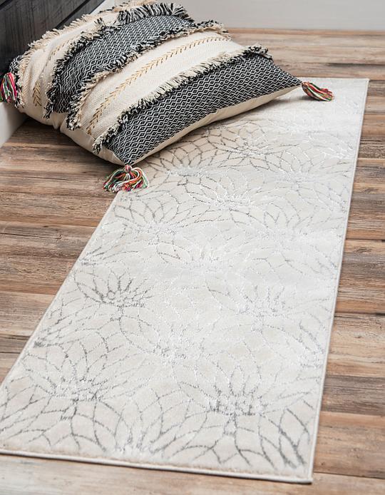White Silver 2 X 10 Marilyn Monroe Glam Dahlia Runner Rug Area Main Image Of Rug