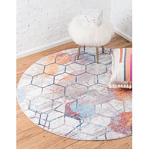 Unique Loom 6' x 6' Rainbow Round Rug