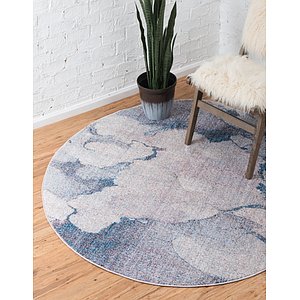 Unique Loom 6' x 6' Rainbow Round Rug