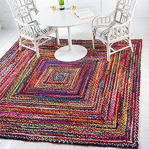 Unique Loom 8' x 8' Braided Chindi Square Rug