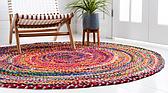 3' 3 x 3' 3 Braided Chindi Round Rug thumbnail