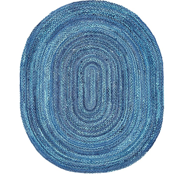 8' x 10' Braided Chindi Oval Rug