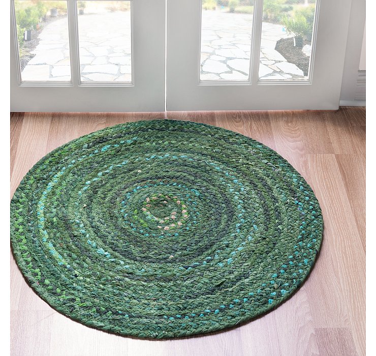 8' x 8' Braided Chindi Round Rug