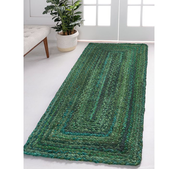 2' 6 x 6' 1 Braided Chindi Runner Rug