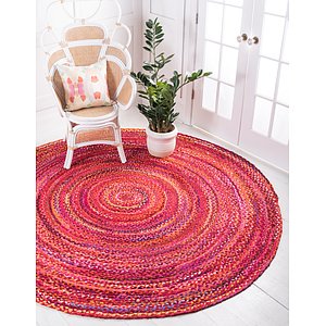 Unique Loom 3' 3 x 3' 3 Braided Chindi Round Rug