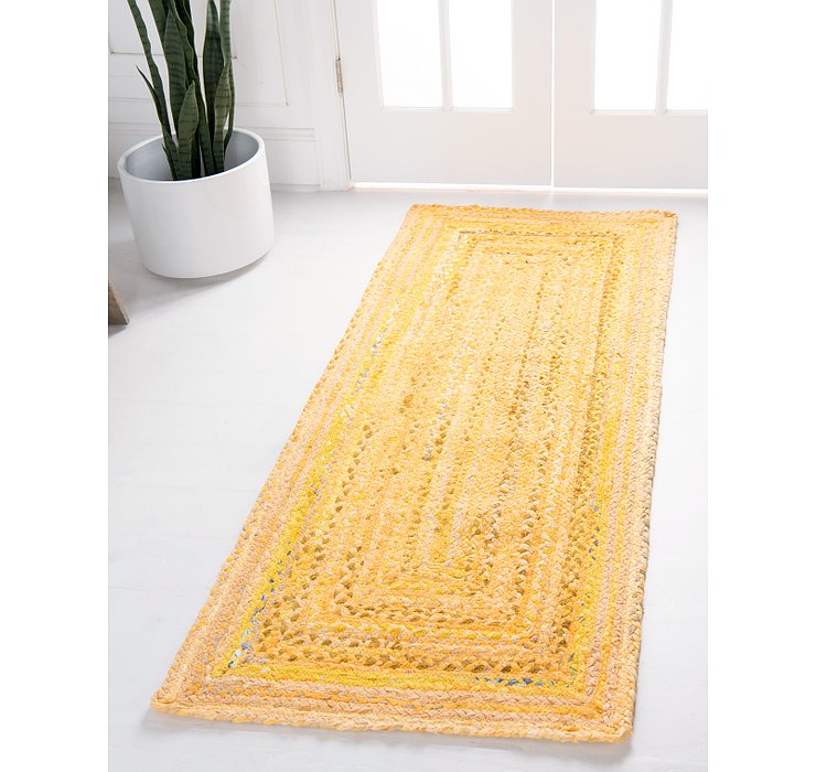 2' 6 x 6' Braided Chindi Runner Rug