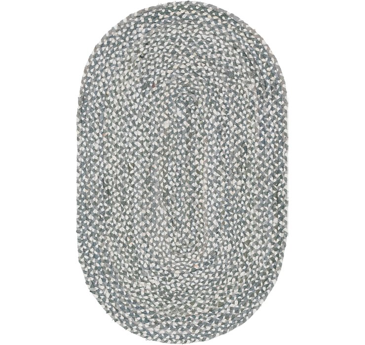 3' 3 x 5' Braided Chindi Oval Rug