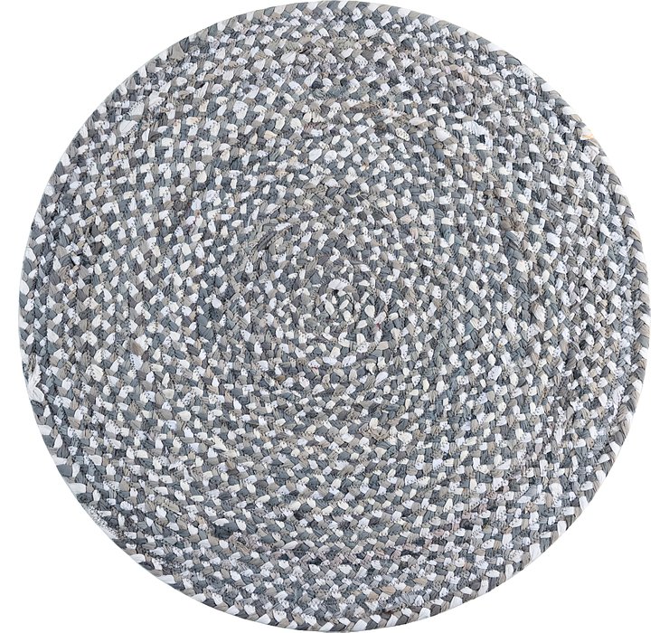 3' 3 x 3' 3 Braided Chindi Round Rug