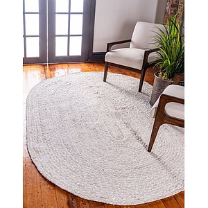 Unique Loom 3' 3 x 5' Braided Chindi Oval Rug