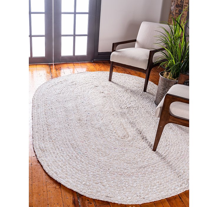 3' 3 x 5' Braided Chindi Oval Rug