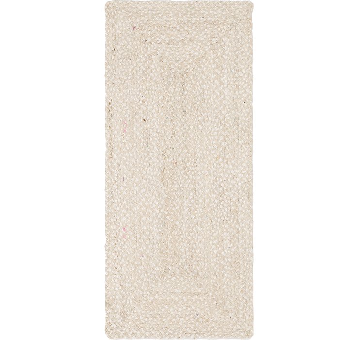 2' 6 x 6' Braided Chindi Runner Rug