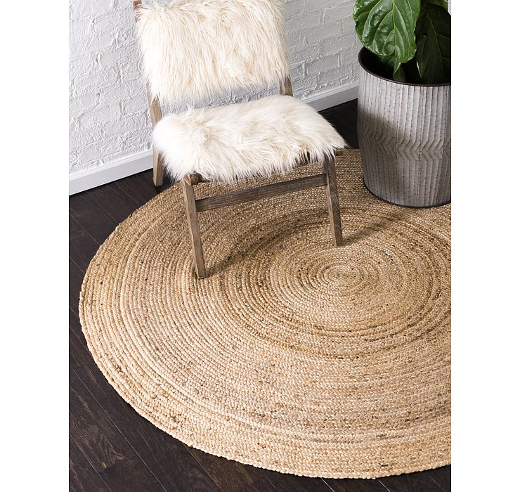 8' x 8' Braided Jute Round Rug
