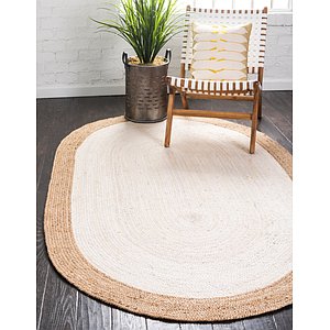 Unique Loom 8' x 10' Braided Jute Oval Rug