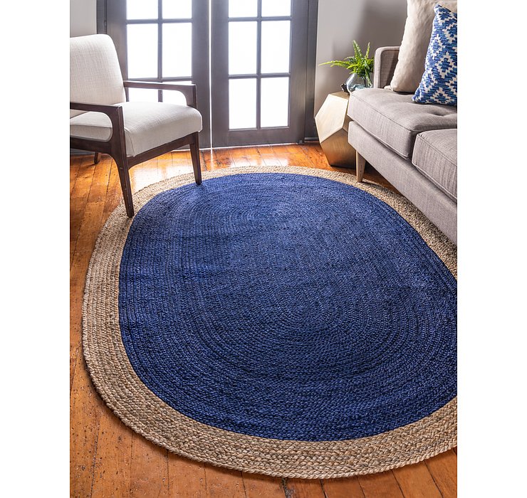 5' x 8' Braided Jute Oval Rug