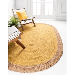 Unique Loom 3' 3 x 5' Braided Jute Oval Rug