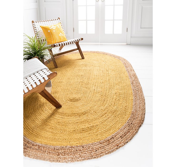 5' x 8' Braided Jute Oval Rug